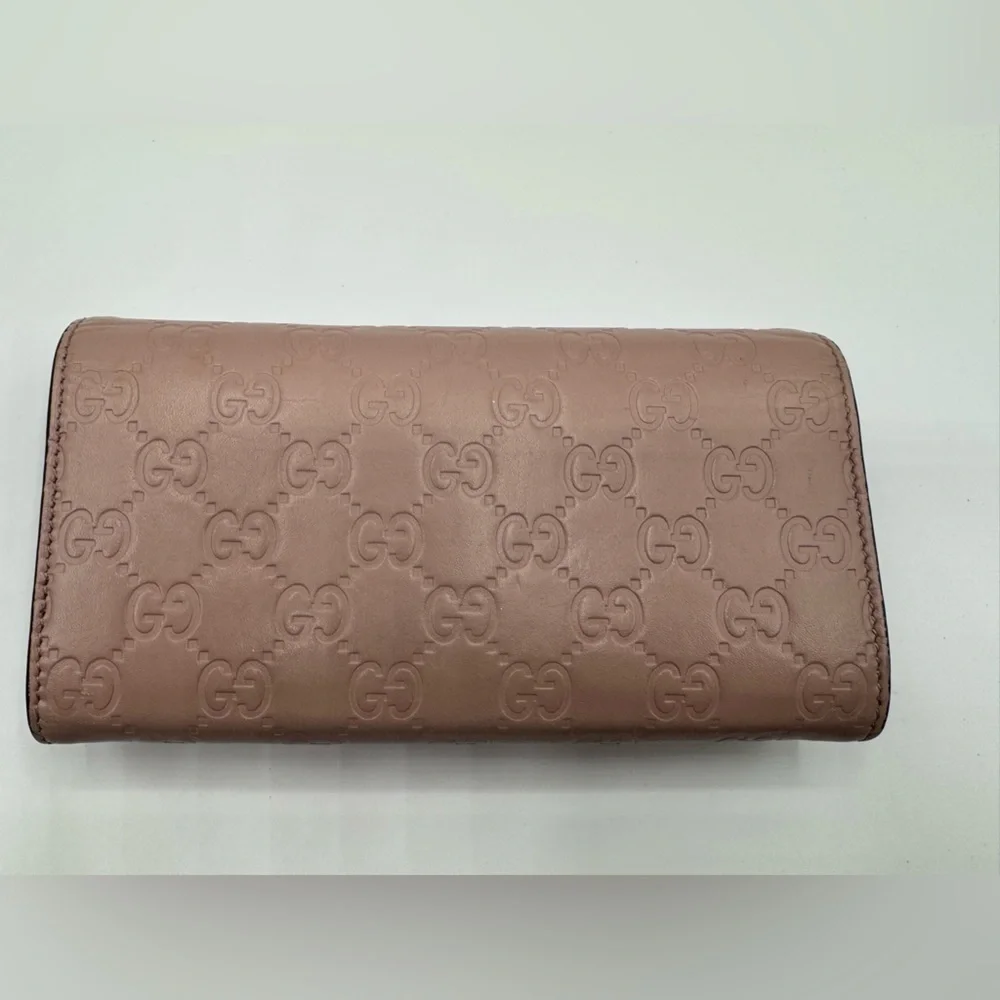 Gucci Microguccissima Bow Continental Wallet Pink GG Leather w Cards - Picture 13 of 16